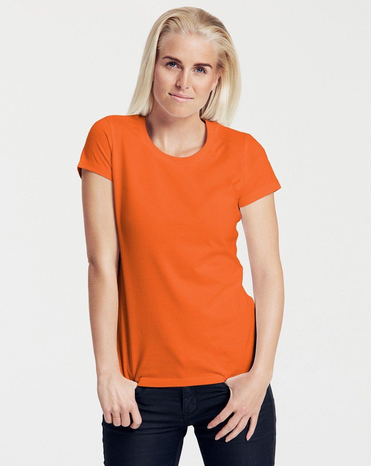 ude af drift kreativ komplikationer Neutral Økologisk Dame Tætsiddende T-Shirt Orange | Kvinder T-Shirts |  Maxine McQueen